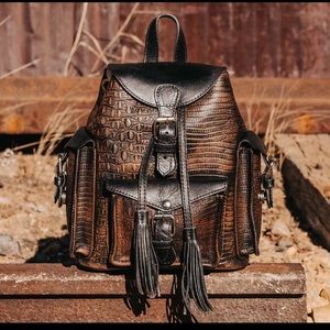 Brand new Freebird Brett brown distressed backpack.